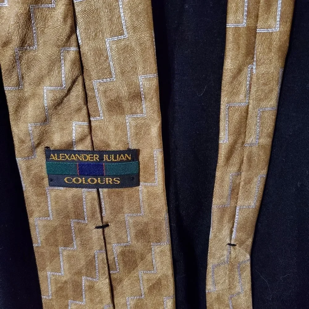 Alexander Julian Colours Yellow & Silver Silk Tie